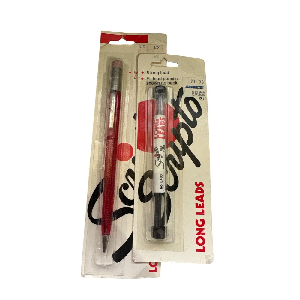 VINTAGE Classic Combo SCRIPTO Mechanical Twist‎ Pencil 1.1 Mm w/ Lead W/Eraser